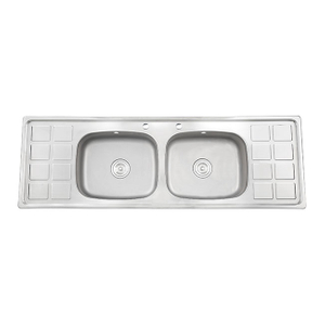 Double Bowl Double Drainboard Series WDO15050 Machine Sink Wholesale Polished