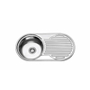 Kitchen Stainless Steel Single Round Bowl Sink with Drainboard Basin