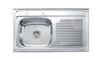 WLS8050-C Single Bowl Wtih Drainboard Polished Kitchen Sink Stainless Steel SUS304/201 Hot Sale Kitchenware