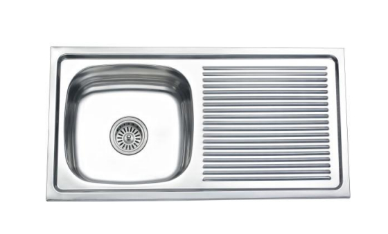 Single Bowl Polished Customized Stainless Steel Kitchen Sink