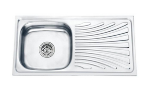 WLS9643-a Stainless Steel Kitchen Sink Single Bowl with Drain China Wholesale Factory Machine Pressed Sink Polished Accessories Bathroom