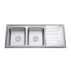 12050 Double Bowl with Drainboard Stainless Steel Kitchen Sink